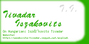 tivadar iszakovits business card